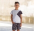 Дитяча футболка на хлопчика ФБ 869 Бембі супрем сірий-білий