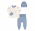Детский комплект для новорожденных КП 274 Бемби бежевый-голубой-рисунок