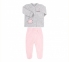 Дитячий костюм для новонароджених КС 737 Бембі сірий-світло-рожевий