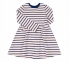 Детское платье для девочки ПЛ 344 Бемби молочный-синий-полоска