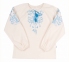 Детская этно-рубашка вышиванка для девочки с длинным рукавом РБ 132 Бемби молочный